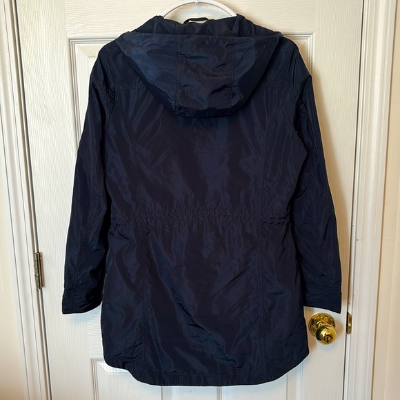 Michael Kors Women’s Navy Hooded Rain Jacket w/ Gold Hardware Size Small - Picture 7 of 10